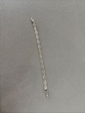 Silver tone Rope Chain Bracelet - 7.5” unstamped not sure if sterling
